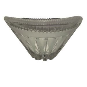 Vintage Hand Cut Crystal Bowl AAC Poland Oval Crystal Glass Cut Dish 7" Clear